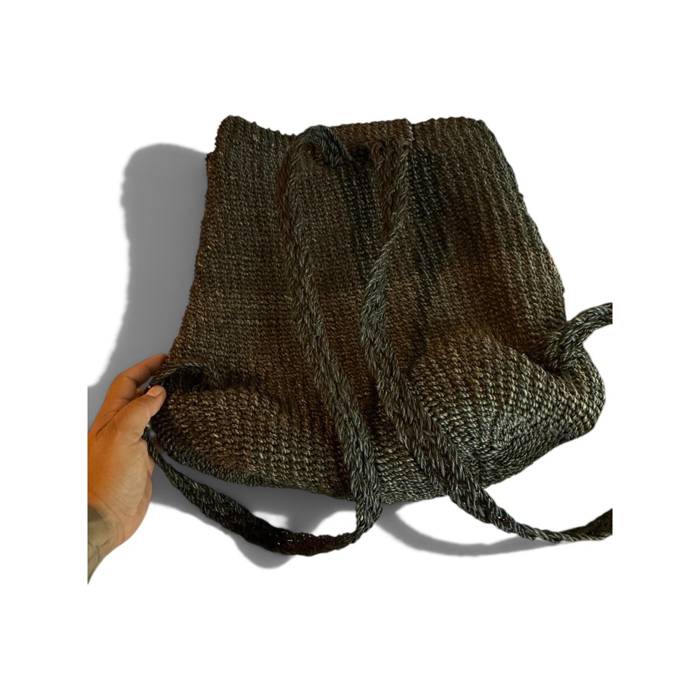 Black Woven Raffia Straw Tote Bag Large Shoulder Bag Boho Beach Vacation Purse